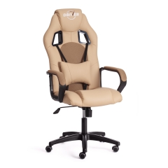 Кресло игровое Tetchair DRIVER 22 кож/зам/ткань, бежевый/бронза, 36-34/TW-21