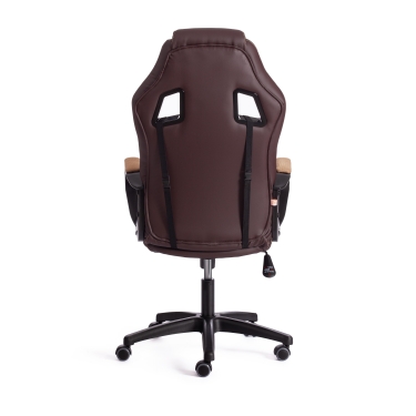 Кресло игровое Tetchair DRIVER 22 кож/зам/ткань, коричневый/бронза, 36-36/TW-21