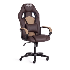 Кресло игровое Tetchair DRIVER 22 кож/зам/ткань, коричневый/бронза, 36-36/TW-21