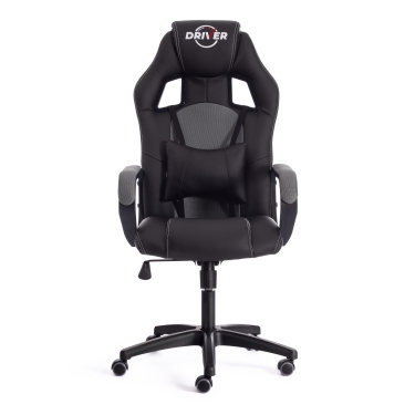 Кресло игровое Tetchair DRIVER 22 кож/зам/ткань, черный/серый, 36-6/TW-12