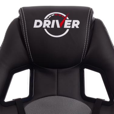 Кресло игровое Tetchair DRIVER 22 кож/зам/ткань, черный/серый, 36-6/TW-12