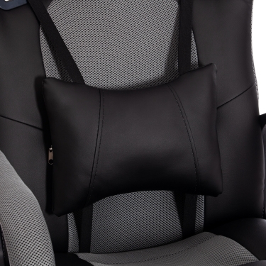 Кресло игровое Tetchair DRIVER 22 кож/зам/ткань, черный/серый, 36-6/TW-12