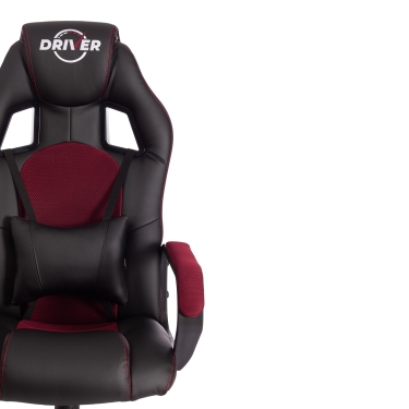 Кресло игровое Tetchair DRIVER 22 кож/зам/ткань, черный/бордо, 36-6/TW-13