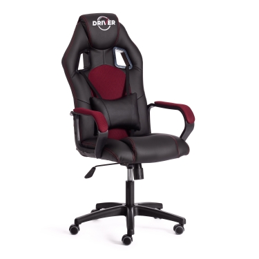 Кресло игровое Tetchair DRIVER 22 кож/зам/ткань, черный/бордо, 36-6/TW-13