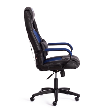 Кресло DRIVER 22 кож/зам/ткань, черный/синий, 36-6/TW-10