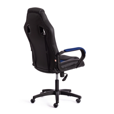 Кресло DRIVER 22 кож/зам/ткань, черный/синий, 36-6/TW-10