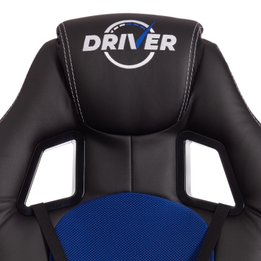 Кресло DRIVER 22 кож/зам/ткань, черный/синий, 36-6/TW-10