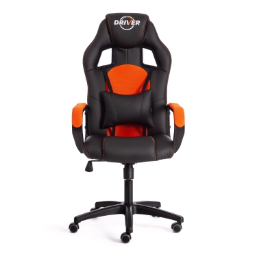 Кресло игровое Tetchair DRIVER 22 кож/зам/ткань, черный/оранжевый, 36-6/TW-07