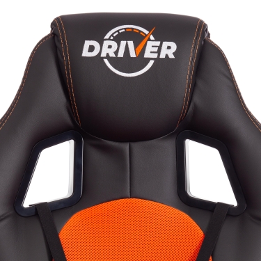 Кресло игровое Tetchair DRIVER 22 кож/зам/ткань, черный/оранжевый, 36-6/TW-07