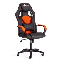 Кресло игровое Tetchair DRIVER 22 кож/зам/ткань, черный/оранжевый, 36-6/TW-07