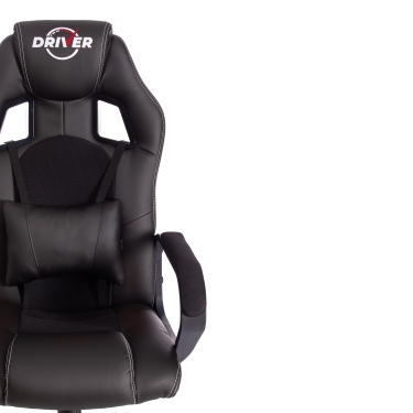 Кресло игровое Tetchair DRIVER 22 кож/зам/ткань, черный/черный , 36-6/TW-11