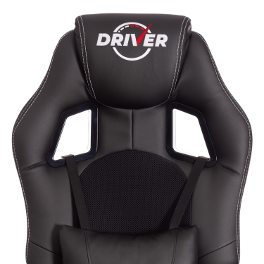Кресло игровое Tetchair DRIVER 22 кож/зам/ткань, черный/черный , 36-6/TW-11