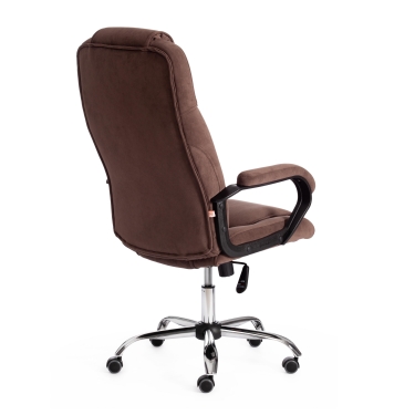 Кресло Tetchair BERGAMO хром 22 флок , коричневый, 6