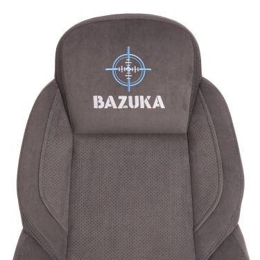 Кресло Tetchair BAZUKA флок, серый/серый перф.