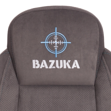 Кресло Tetchair BAZUKA флок, серый/серый перф.