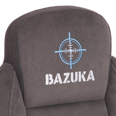 Кресло Tetchair BAZUKA флок, серый/серый перф.