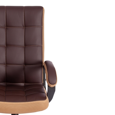 Кресло Tetchair TRENDY 22 кож/зам/ткань, коричневый/бронзовый, 36-36/21