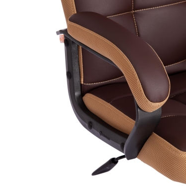 Кресло Tetchair TRENDY 22 кож/зам/ткань, коричневый/бронзовый, 36-36/21