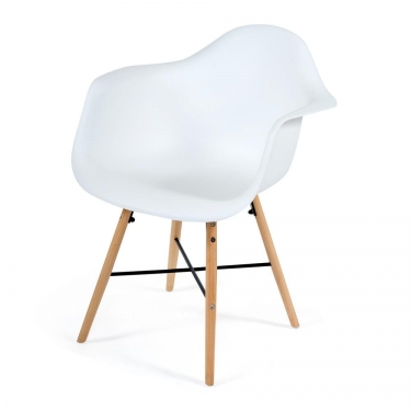 Кресло CINDY EAMES mod. 919 Белый/white with natural legs