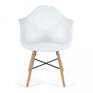 Кресло CINDY EAMES mod. 919 Белый/white with natural legs