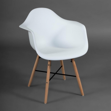 Кресло CINDY EAMES mod. 919 Белый/white with natural legs