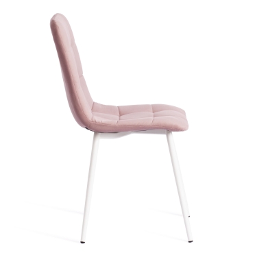 Стул Tetchair CHILLY MAX велюр пыльно-розовый, белые ножки