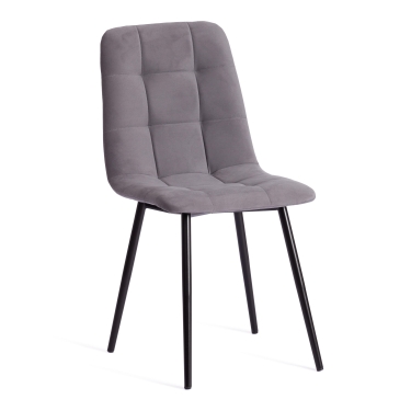 Стул Tetchair CHILLY MAX, велюр темно-серый, черные ножки