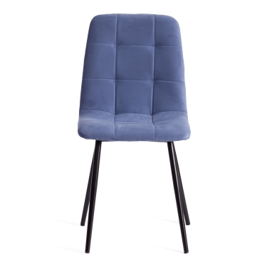 Стул Tetchair CHILLY MAX, велюр серо-голубой, черные ножки