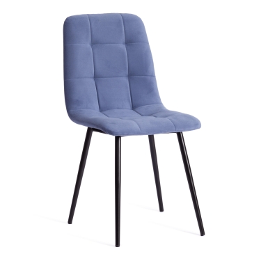 Стул Tetchair CHILLY MAX, велюр серо-голубой, черные ножки
