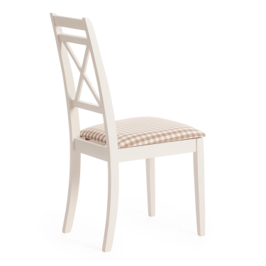 Стул Picasso PC-SC дерево гевея, 45х53х97см, ivory white слоновая кость 2-5, ткань клетка мелкая S505-18