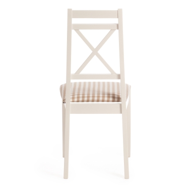 Стул Picasso PC-SC дерево гевея, 45х53х97см, ivory white слоновая кость 2-5, ткань клетка мелкая S505-18