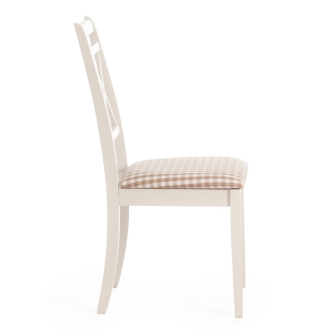 Стул Tetchair Picasso PC-SC Дерево гевея Ivory White (слоновая кость) / Ткань клетка мелкая