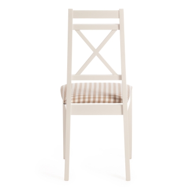 Стул Tetchair Picasso PC-SC Дерево гевея Ivory White (слоновая кость) / Ткань клетка мелкая