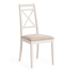 Стул Tetchair Picasso PC-SC Дерево гевея Ivory White (слоновая кость) / Ткань клетка мелкая