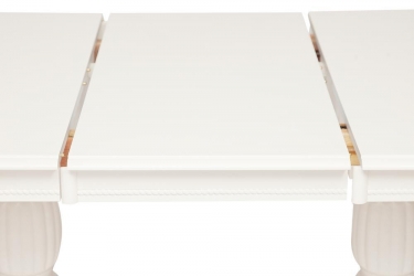 Стол обеденный LORENZO Лоренцо дерево гевея/мдф, 160+46x107x76 cm, pure white 402