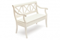 Скамейка ALBIZZI Альбицци дерево гевея/мдф, 108х57х89 см, pure white 402