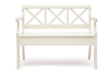 Скамейка ALBIZZI Альбицци дерево гевея/мдф, 108х57х89 см, pure white 402
