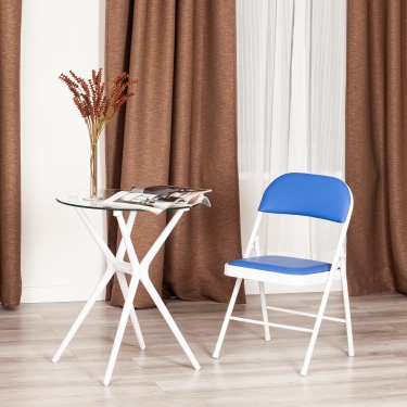 Стул складной Tetchair FOLDER mod. 3022G, blue (синий) / white (белый)