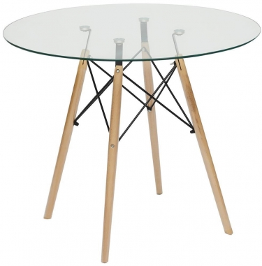 Стол Tetchair CINDY GLASS (mod.80 GLASS) металл / стекло прозрачное, D80