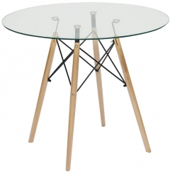 Стол Tetchair CINDY GLASS (mod.80 GLASS) металл / стекло прозрачное, D80
