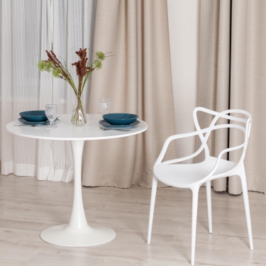 Стол Tetchair TULIP mod. 011 Металл / МДФ белый, D90