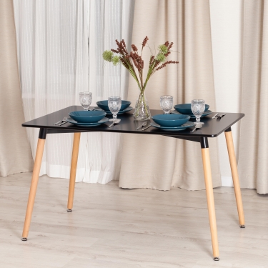 Стол Tetchair JOHN mod. T1001 МДФ/дерево, 80 х 120 х 75 см , Black черный/ Natural натуральный