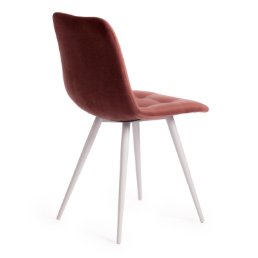 Стул Tetchair CHILLY mod. 7095-1 ткань/металл, 45x53х88 см, высота до сиденья 50 см, коралловый barkhat 15 /белый