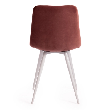 Стул Tetchair CHILLY mod. 7095-1 ткань/металл, 45x53х88 см, высота до сиденья 50 см, коралловый barkhat 15 /белый