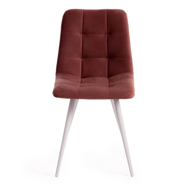 Стул Tetchair CHILLY mod. 7095-1 ткань/металл, 45x53х88 см, высота до сиденья 50 см, коралловый barkhat 15 /белый