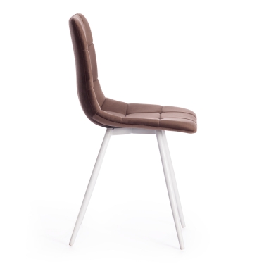 Стул Tetchair CHILLY mod. 7095-1 ткань/металл, 45x53х88 см, высота до сиденья 50 см, коричневый barkhat 12/белый
