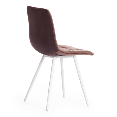 Стул Tetchair CHILLY mod. 7095-1 ткань/металл, 45x53х88 см, высота до сиденья 50 см, коричневый barkhat 12/белый