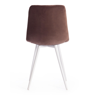 Стул Tetchair CHILLY mod. 7095-1 ткань/металл, 45x53х88 см, высота до сиденья 50 см, коричневый barkhat 12/белый