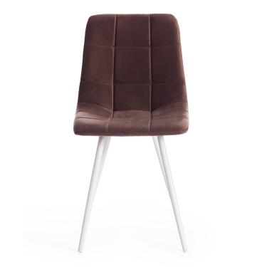 Стул Tetchair CHILLY mod. 7095-1 ткань/металл, 45x53х88 см, высота до сиденья 50 см, коричневый barkhat 12/белый