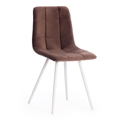 Стул Tetchair CHILLY mod. 7095-1 ткань/металл, 45x53х88 см, высота до сиденья 50 см, коричневый barkhat 12/белый